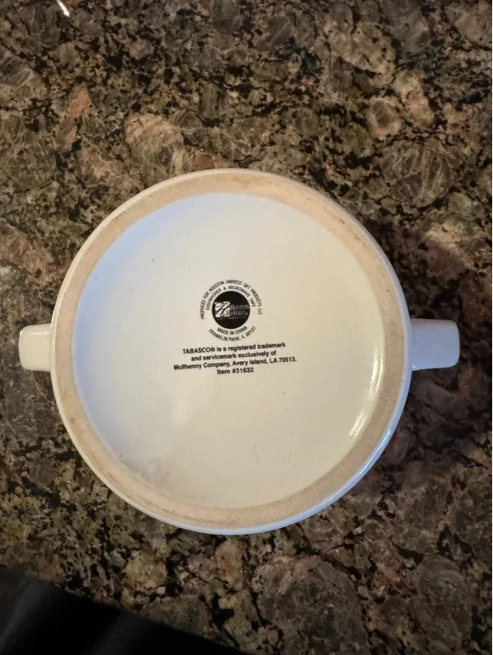 Set of 4 Vintage Tabasco double-handled ceramic soup made by Houston Harvest